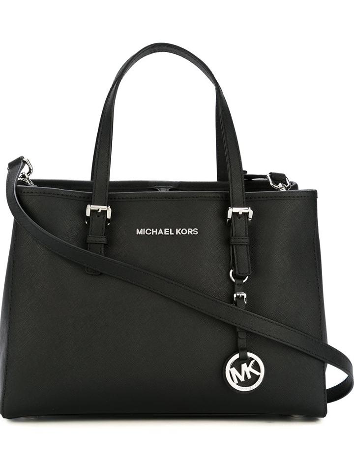 Michael Michael Kors Medium 'jet Set Travel' Tote, Women's, Black, Leather