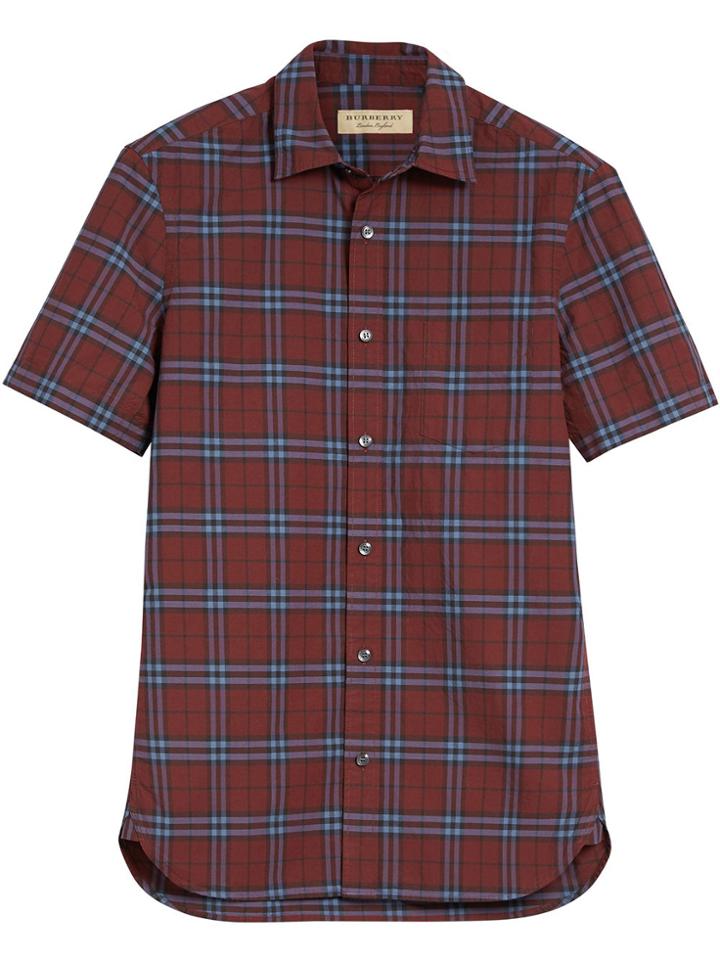 Burberry Short-sleeve Check Shirt - Red