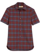 Burberry Short-sleeve Check Shirt - Red