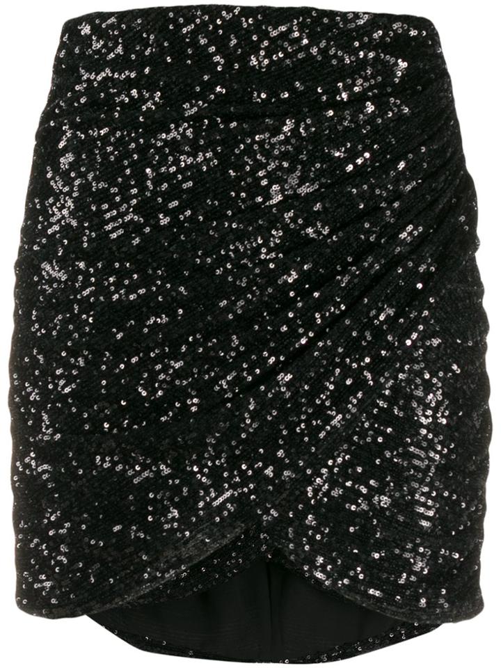 Giamba Sequin Wrap Skirt - Black
