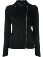 Giorgio Brato Two-way Zipped Jacket, Women's, Size: 44, Black, Suede/cotton/spandex/elastane