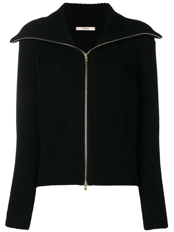 Odeeh Ribbed Knit Jacket - Black