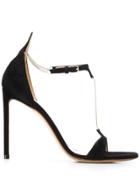 Francesco Russo Chain Stiletto Sandals - Black