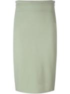 Givenchy Frayed Pencil Skirt, Women's, Size: 40, Green, Polyamide/spandex/elastane/viscose/silk