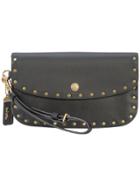 Coach Border Rivets Clutch - Black