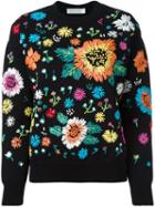 Victoria Victoria Beckham Raffia Flowers Jumper, Women's, Size: 4, Black, Nylon/viscose/viscose