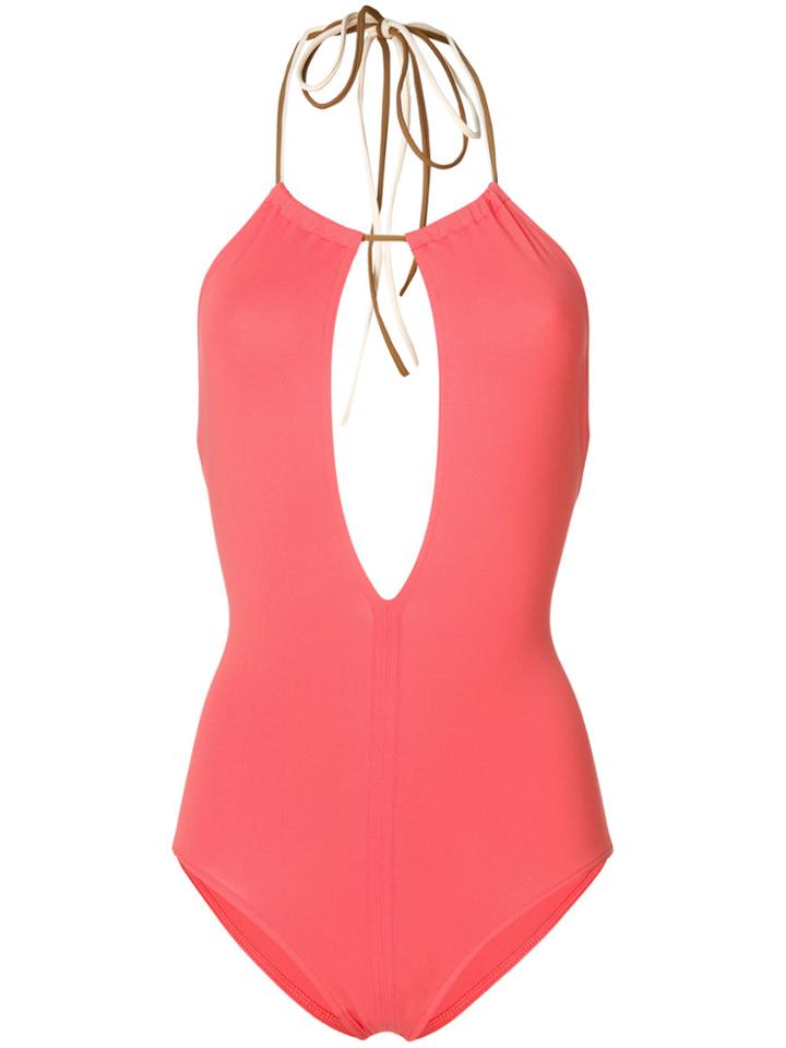 Eres Halter Neck Swimsuit - Pink & Purple