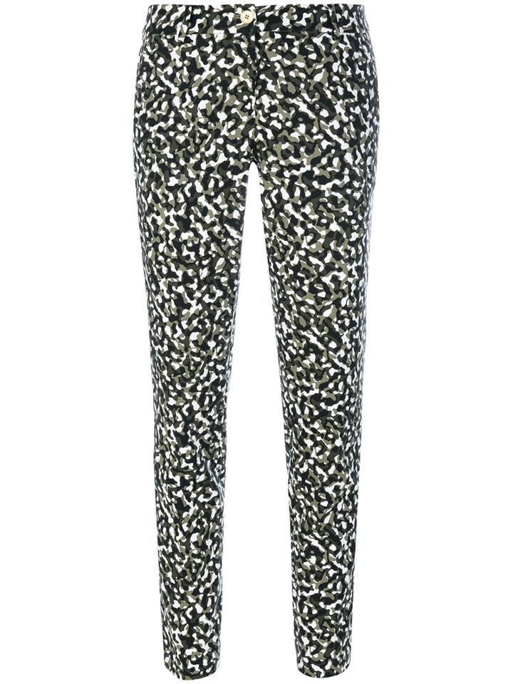 Michael Michael Kors - Patterned Tapered Trousers - Women - Cotton/spandex/elastane - 4, Green, Cotton/spandex/elastane