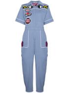 Miu Miu Patch Front Jumpsuit - Blue