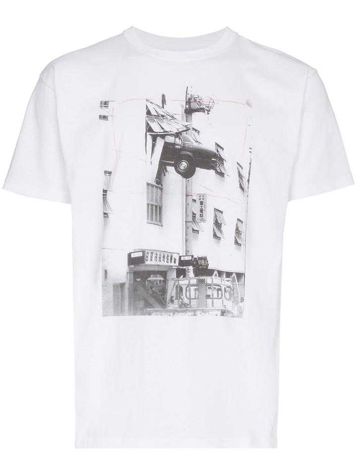 Languages Car Park Print Cotton T Shirt - White