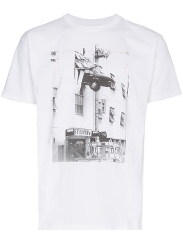 Languages Car Park Print Cotton T Shirt - White