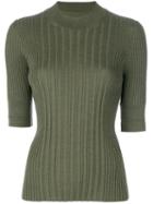 Maison Margiela - 3/4 Sleeve Knitted Top - Women - Wool - M, Green, Wool