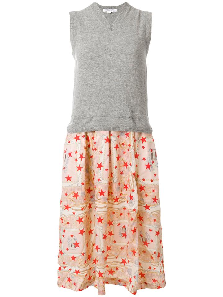 Comme Des Garçons Comme Des Garçons Printed Skirt Knit Dress - Grey