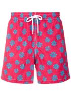 Aspesi Flower Print Swim Shorts - Red