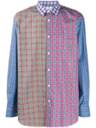 Comme Des Garçons Shirt Patchwork Check Shirt - Blue