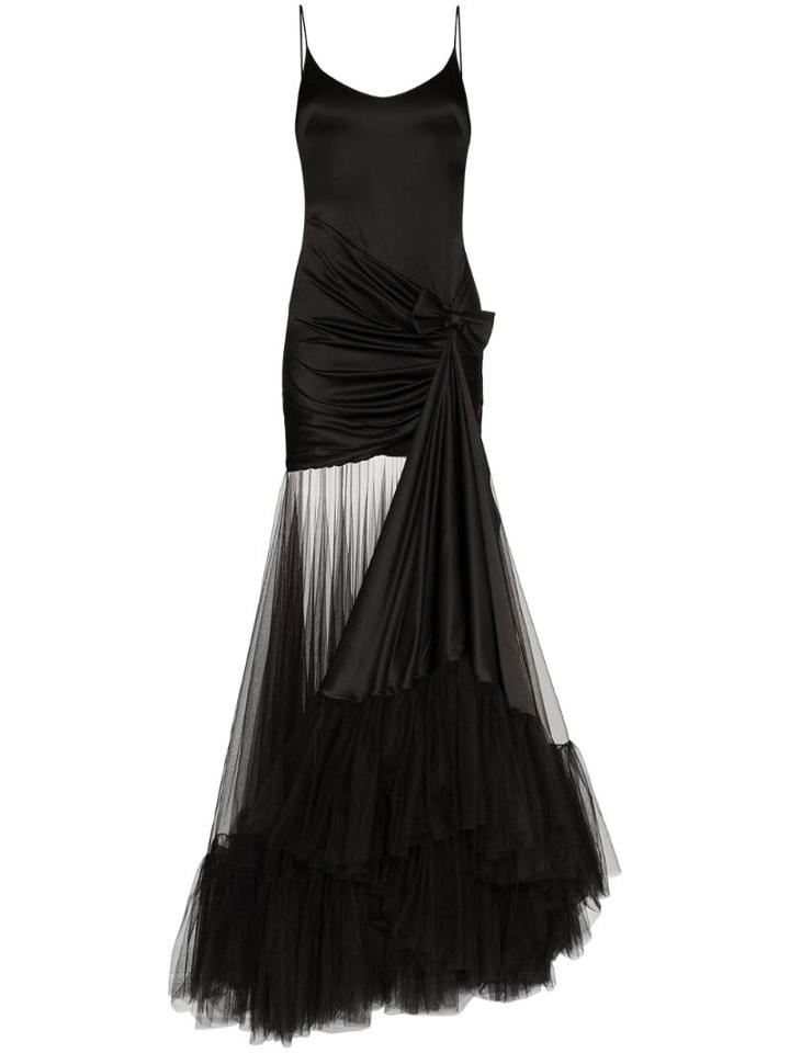 Alessandra Rich Tulle Train Gown - Black