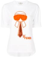 Fendi Karlito-embroidered T-shirt - White