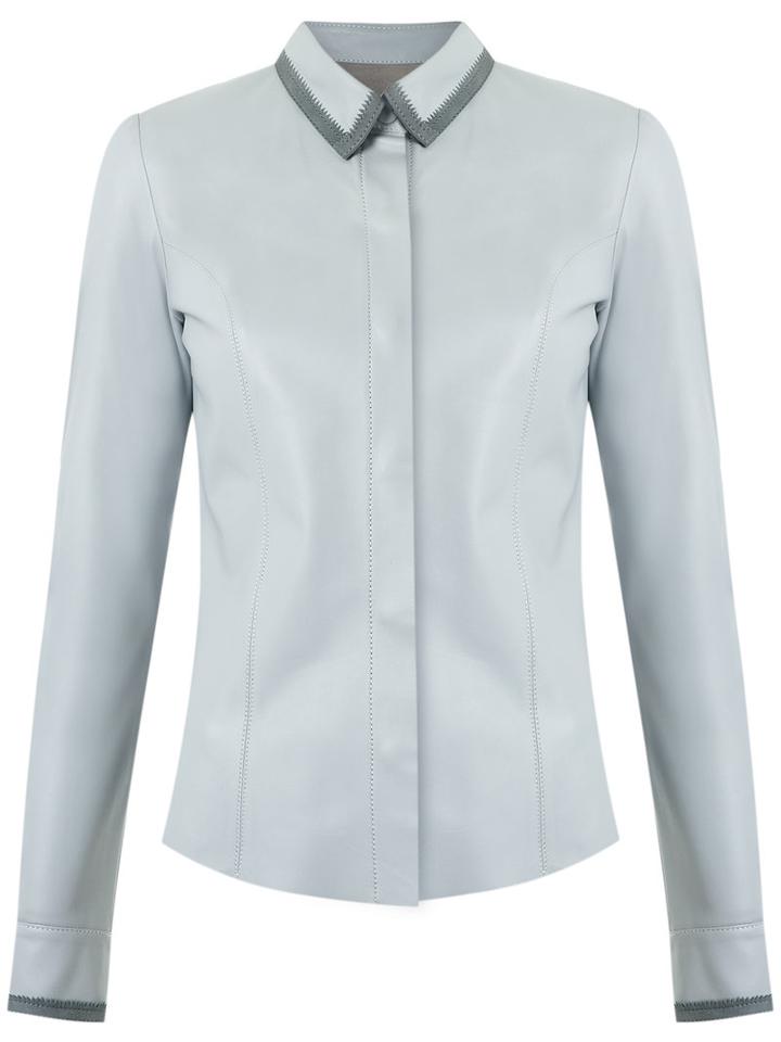 Talie Nk - Leather Shirt - Women - Leather - 38, Grey, Leather