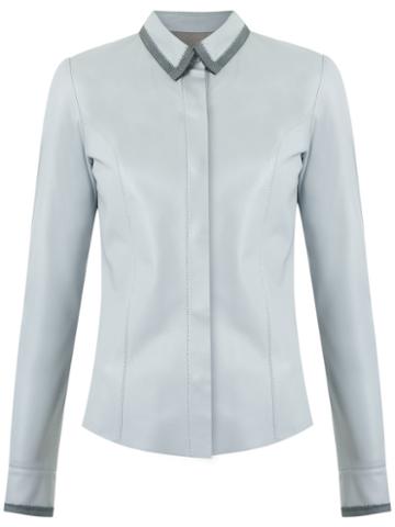 Talie Nk - Leather Shirt - Women - Leather - 38, Grey, Leather