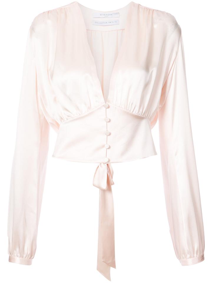 Givenchy Deep V-neck Blouse - Pink & Purple