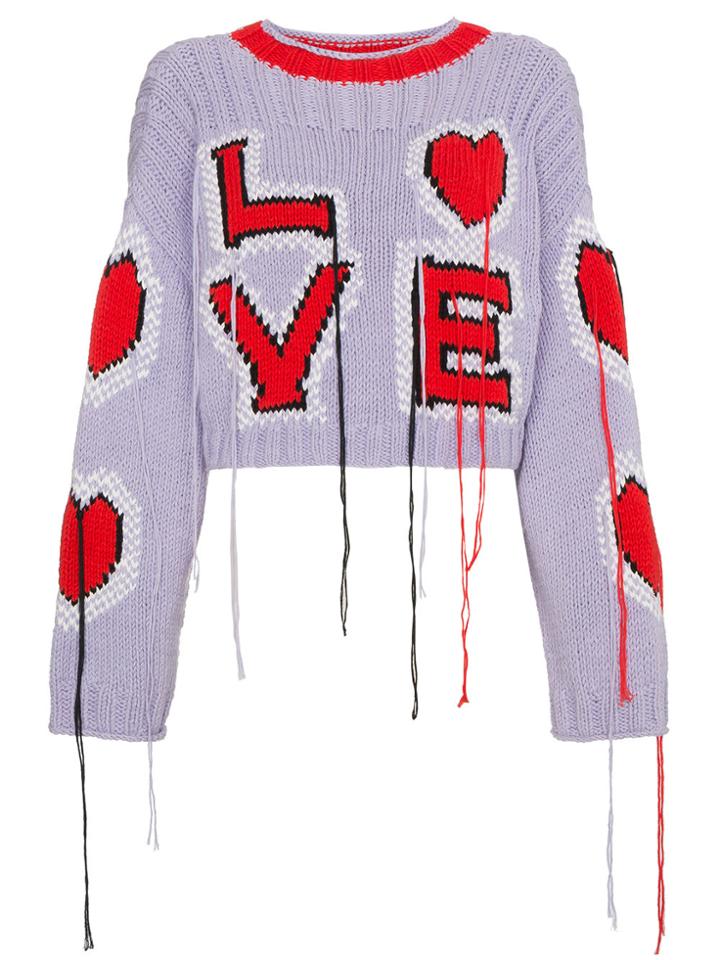 Philosophy Di Lorenzo Serafini Cropped Love Jumper With Thread Detail