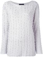 Fabiana Filippi Stringy Long Fit Jumper, Women's, Size: 44, Grey, Cashmere