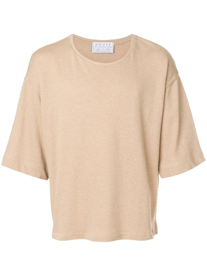 House Of The Very Islands Oversized Cropped Sleeve Tee - Nude &