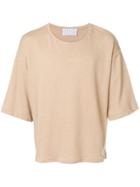 House Of The Very Islands Oversized Cropped Sleeve Tee - Nude &