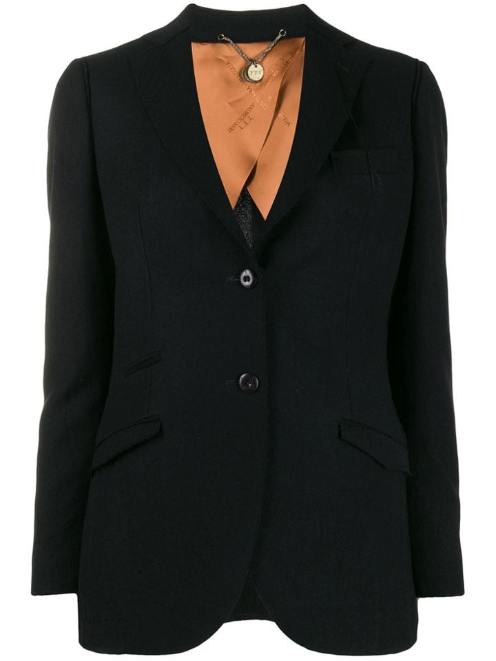 Maurizio Miri Single-breasted Fitted Blazer - Black