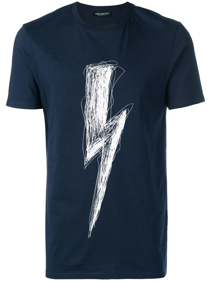 Neil Barrett Bolt Print T-shirt - Blue
