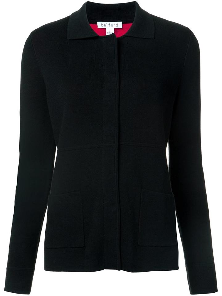 Belford Concealed Fastening Cardigan, Women's, Size: Small, Black, Cotton/spandex/elastane