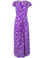 P.a.r.o.s.h. Floral V-neck Dress - Purple