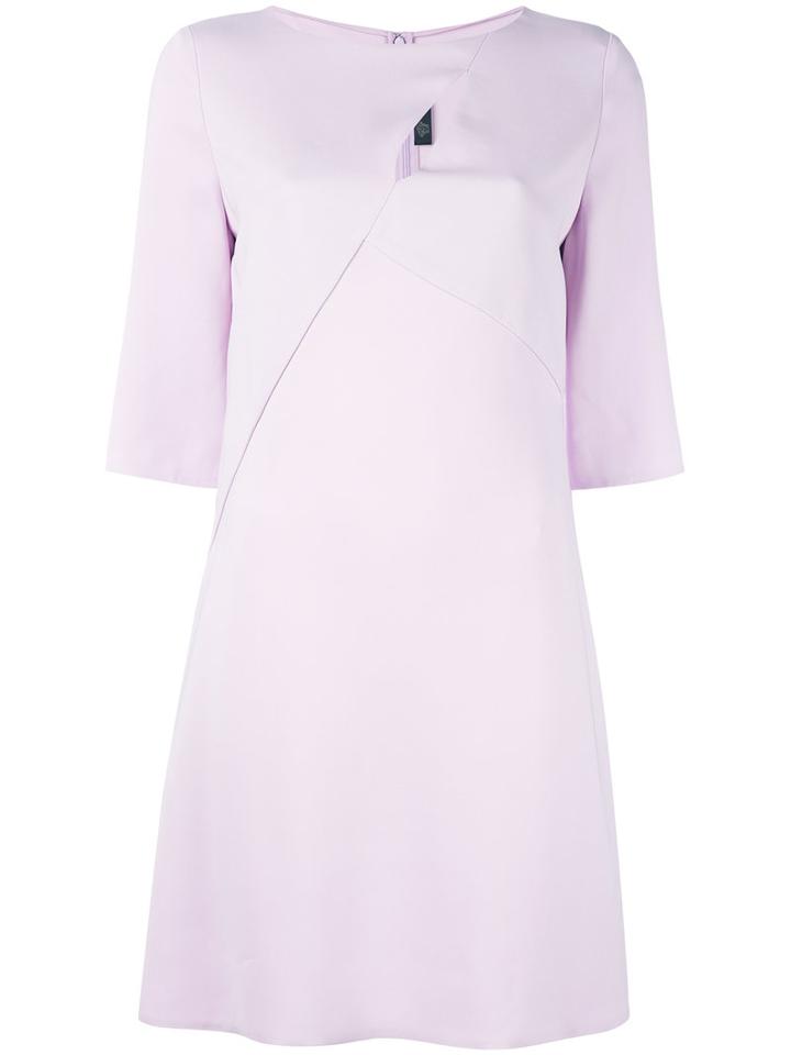Versace - Front Slit Dress - Women - Silk/spandex/elastane/acetate/viscose - 44, Pink/purple, Silk/spandex/elastane/acetate/viscose