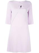 Versace - Front Slit Dress - Women - Silk/spandex/elastane/acetate/viscose - 44, Pink/purple, Silk/spandex/elastane/acetate/viscose