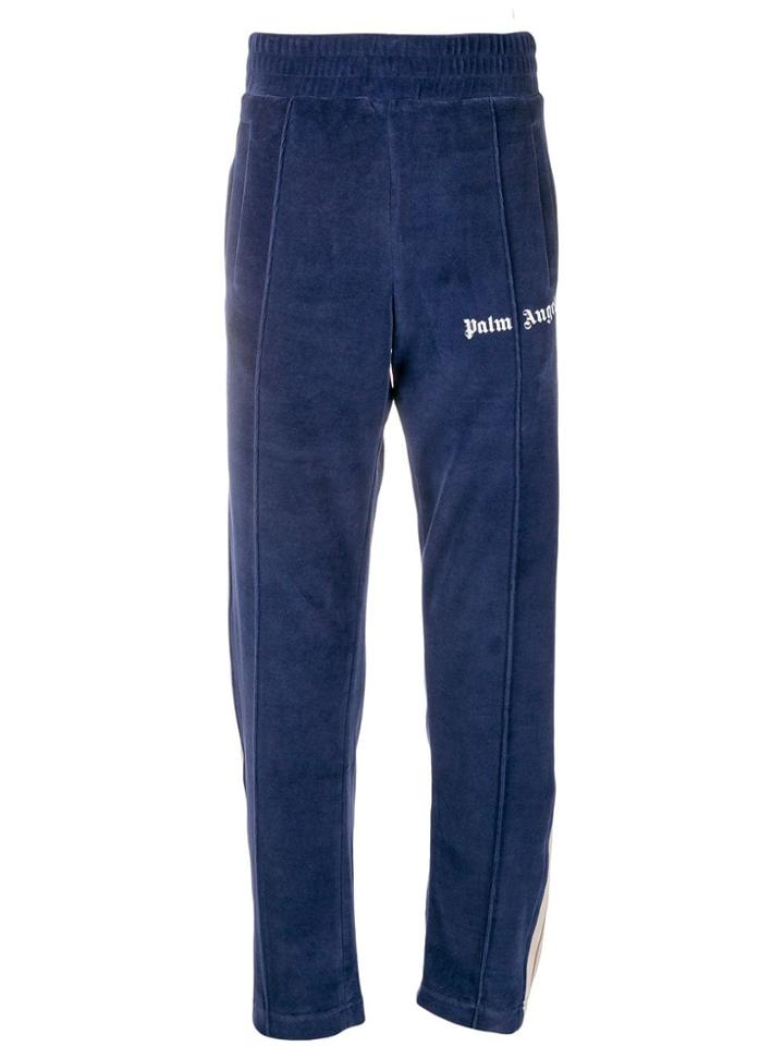 Palm Angels Velvet Track Pants - Blue