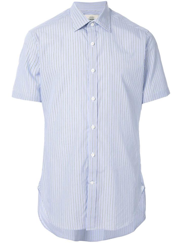 Kent & Curwen Striped Short-sleeved Shirt - Blue