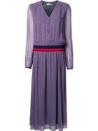 Tory Burch Printed Midi Dress, Women's, Size: 6, Blue, Silk