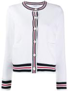 Thom Browne Striped Hem Cardigan - White