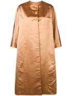 William Vintage Metallic Flared Coat - Yellow & Orange