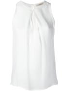 Etro Pleated Neck Blouse, Women's, Size: 40, White, Silk