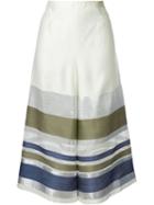 Erika Cavallini Striped Culottes, Women's, Size: 40, Nude/neutrals, Viscose/silk/cotton/polyester