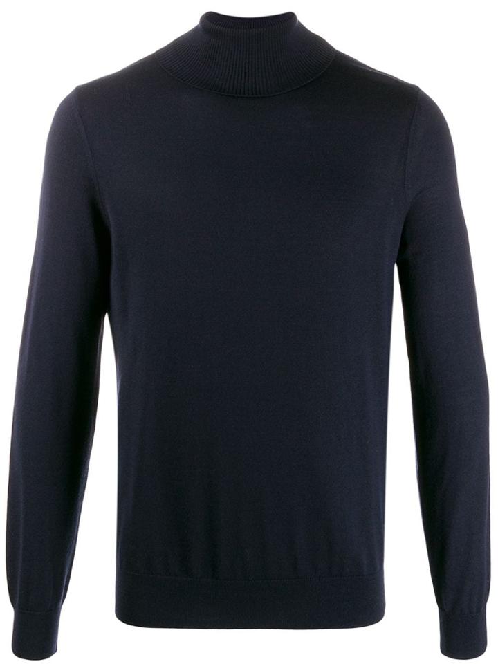Closed Roll-neck Jumper - Blue