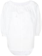 Le Ciel Bleu Pocket Detail Blouse - White