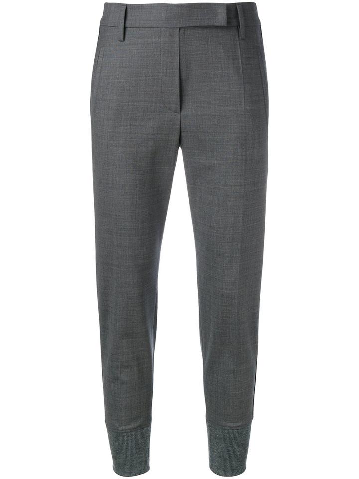 Brunello Cucinelli Tailored Trousers, Women's, Size: 42, Grey, Polyamide/polyester/spandex/elastane/virgin Wool
