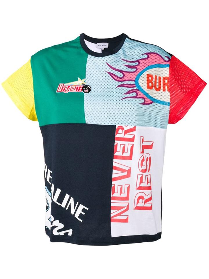 Mira Mikati Printed Patchwork T-shirt - Blue