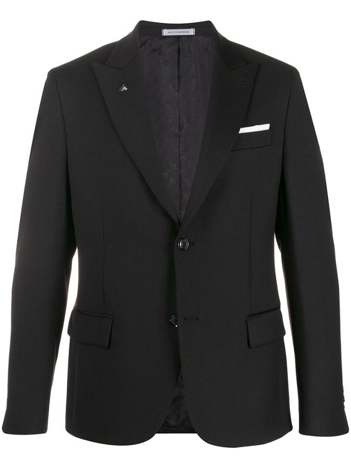 Daniele Alessandrini Fitted Tailored Blazer - Black