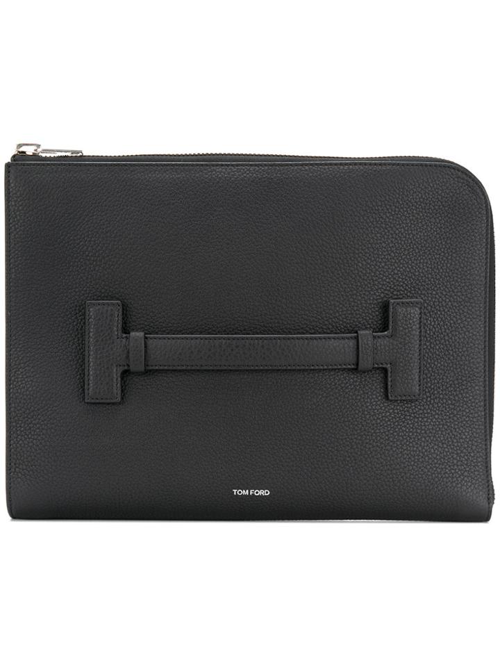 Tom Ford Leather T Pouch - Black