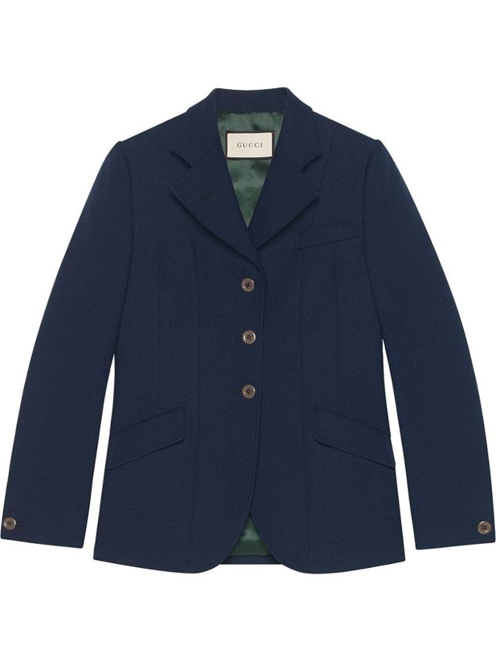 Gucci Fitted Tailored Jacket - Blue