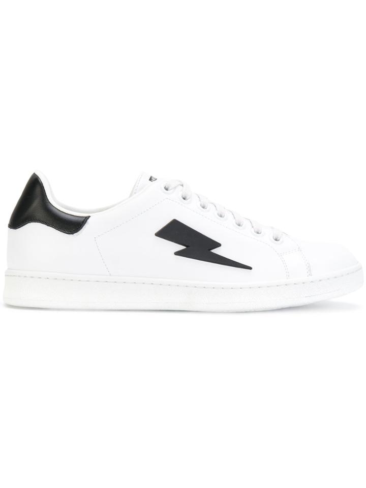Neil Barrett Lightning Bolt Sneakers - White