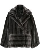 Goen.j Buttoned Faux-fur Jacket - Grey